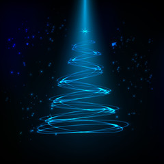 The Magic Christmas Tree vector illustration