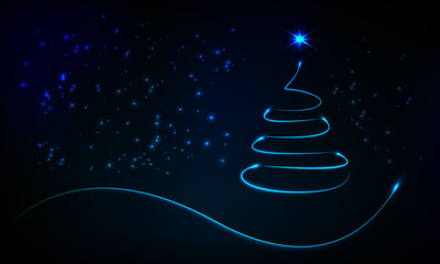 The Magic Christmas Tree vector illustration