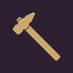 The hammer icon. Hammer symbol. Flat