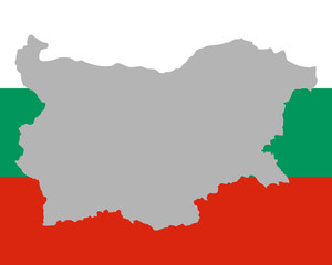 Karte und Fahne von Bulgarien