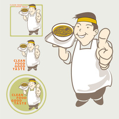 Asian Chef acting present clean food good taste