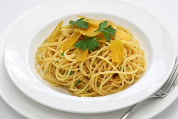 spaghetti with bottarga, italian cuisine