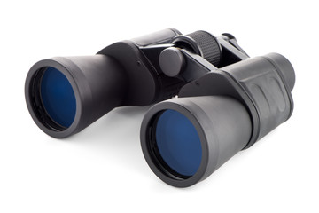 Black binoculars isolated