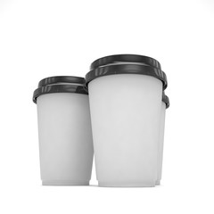 Three paper coffee cups