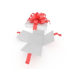 open gift box on white background