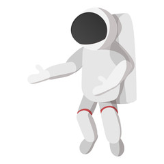 Astronaut in spacesuit cartoon icon 