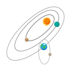 Solar system cartoon icon 
