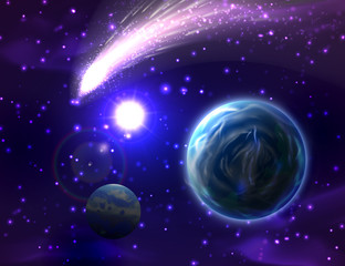 Obraz na płótnie Canvas Vector comet background.