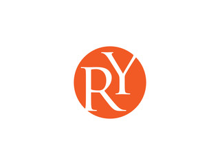 Double RY letter logo - obrazy, fototapety, plakaty