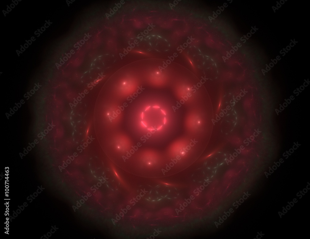 Aufkleber elementary particles series. interplay of abstract fractal forms on the subject of nuclear physics s