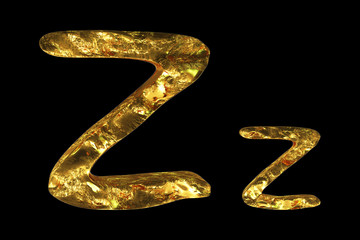 golden textured 3d letter