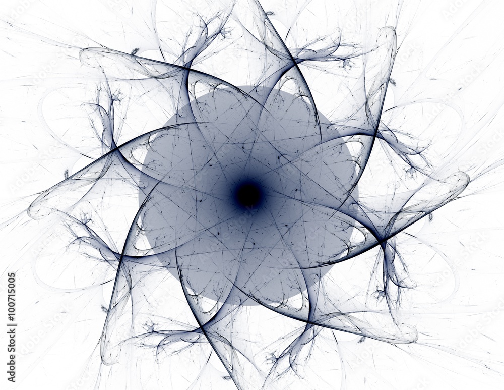 Poster elementary particles series. interplay of abstract fractal forms on the subject of nuclear physics s