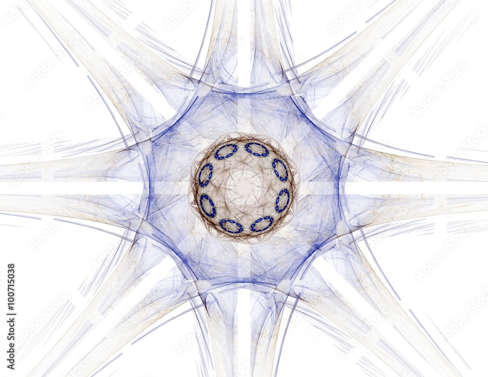 Poster elementary particles series. interplay of abstract fractal forms on the subject of nuclear physics s