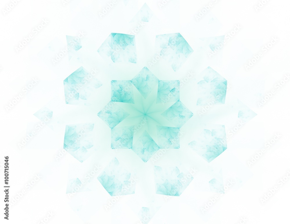 Poster elementary particles series. interplay of abstract fractal forms on the subject of nuclear physics s