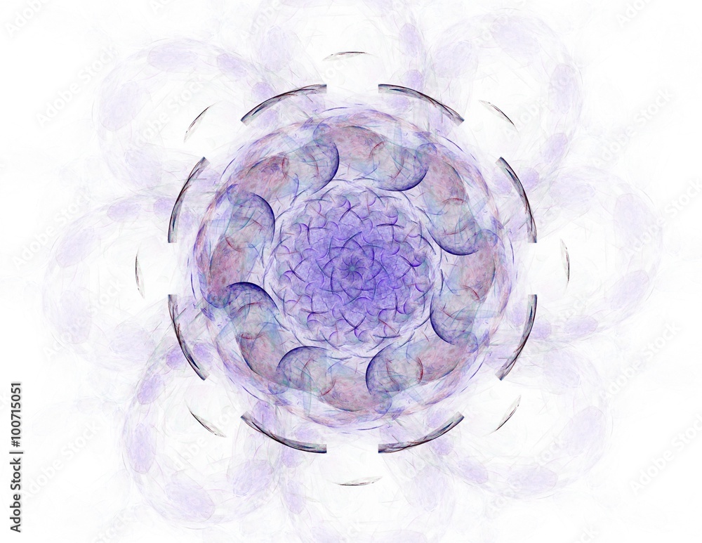 Poster elementary particles series. interplay of abstract fractal forms on the subject of nuclear physics s