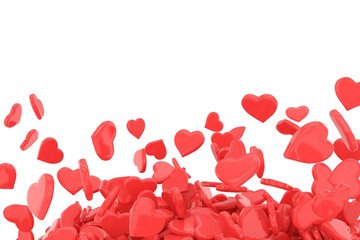 3d background made from many hearts