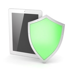 Tablet PC and shield on whute device security concept