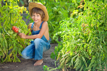 The farmer kid with carrot 