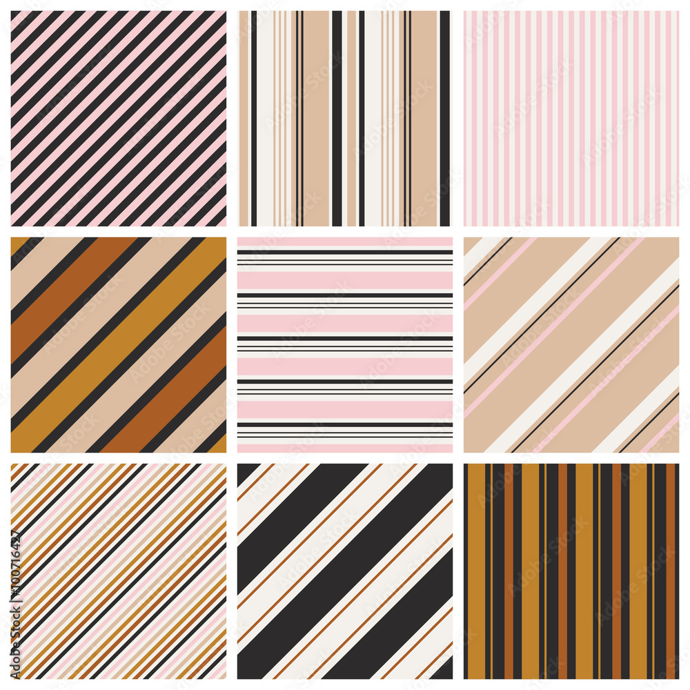 Poster set of seamless stripes patterns