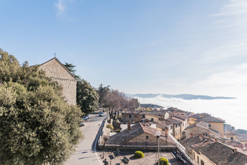 Fototapeta premium Cortona is located in a scenic hill between Tuscany and Umbria in Italy
