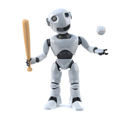 3d Robot baseball player