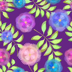 Abstract Elegance Seamless pattern  floral background 