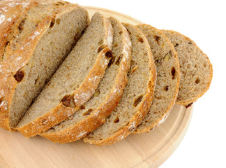Cob Bread Loaf On Wood Bread Board