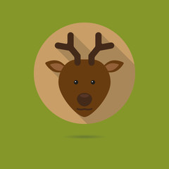 deer face flat design icon