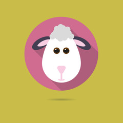 lamb face flat design icon