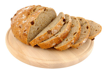 Cob Bread Loaf On Wood Bread Board