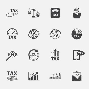 tax and money  icons set.vector. illustration