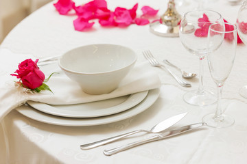 wedding table with flowers
