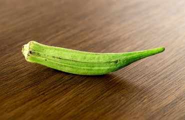 Green raw lady's finder okra