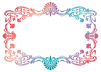 Raster gradient filled art nouveau picture frame