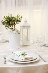 wedding table with flowers