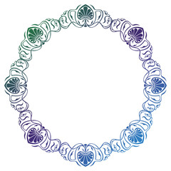 Raster art nouveau style round frame 