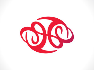 abstract artistic red floral shape