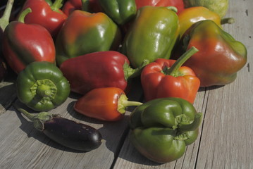 vegetables, fruits, peppers, eggplant