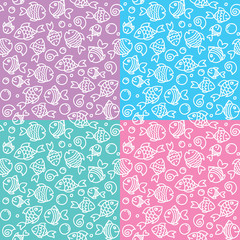 patterns with funny fishes