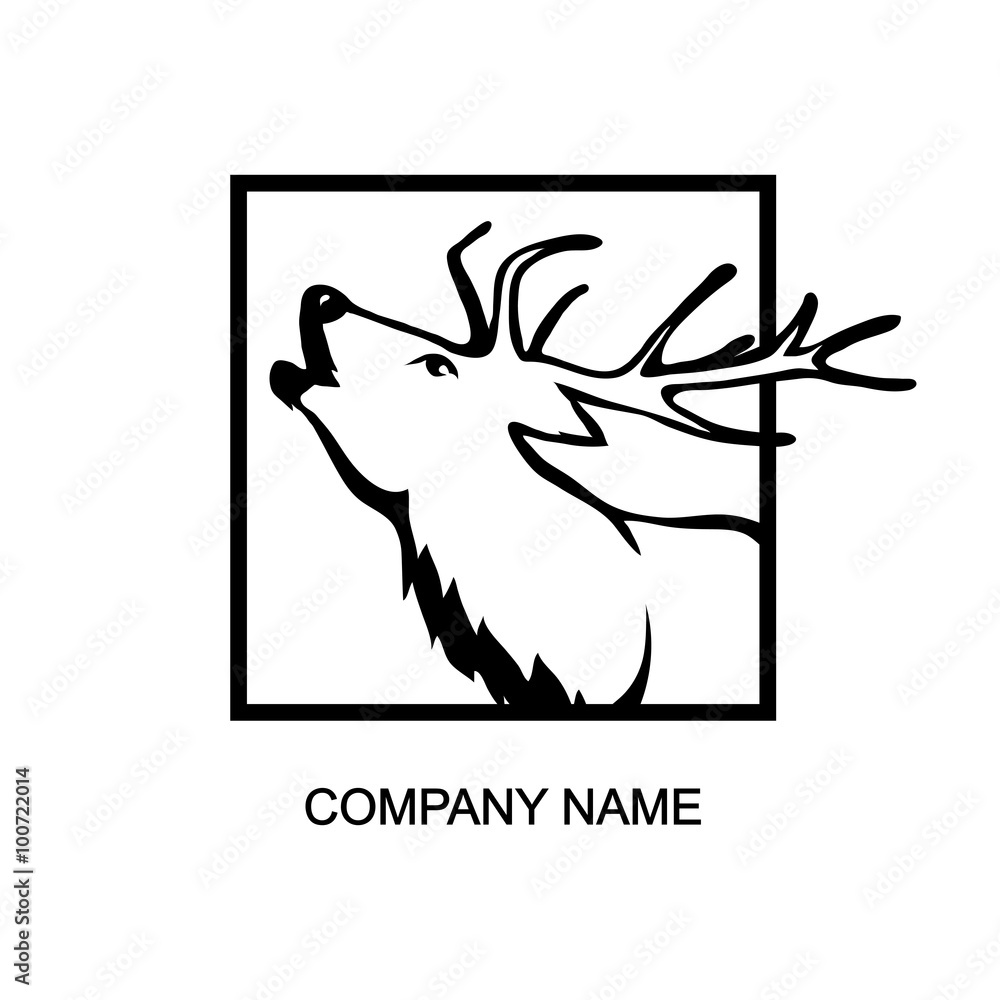 Wall mural deer logo