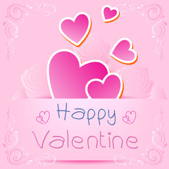 Valentines card with text happy valentine