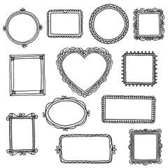 Hand drawn doodle frames