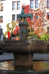 Donkey fountain in Halle. Germany.