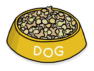 dog food / cartoon vector and illustration, hand drawn style, isolated on white background.