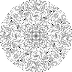 Mandala, Vorlage Malbuch für Erwachsene, Meditationshilfe, zur Ruhe kommen