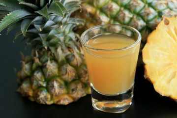 fresh pineapple with juice