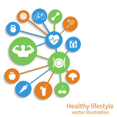Healthy lifestyle background. Concept health, sport