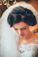 beautiful bride in thought