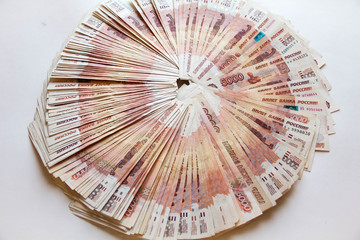 Heap of five thousand russian rubles