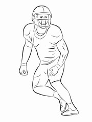 american football player, vector drawing